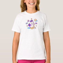 かわいいおばけの月便 - レタつきハロウィーンのおばけ Tシャツ