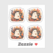 かわいいおばけの秋の花ハロウィンデザインアクセント シール (シート)