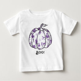 かわいいおばけの紫ジャック・オ・ランタン ベビーTシャツ