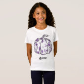 かわいいおばけの紫色のジャック・オ・ランタン Tシャツ (正面フル)