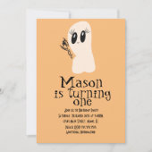 かわいいおばけの落書きハロウィン 誕生日ギフト 招待状 (正面)