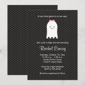 かわいいおばけの赤ちゃんの女の子のハロウィンシャワー招待状 招待状 (正面/裏面)