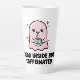 かわいいおばけの面白いコーヒーグッズ デッドインサイドだけどカフェイン摂取中  カフェラテマグ