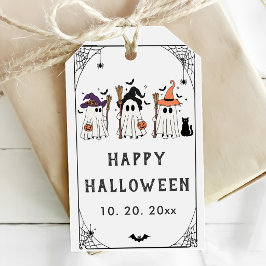 かわいいおばけの魔女のハロウィンパーティー ギフトタグ