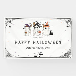 かわいいおばけの魔女のハロウィンパーティー 横断幕