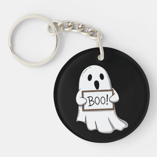 かわいいおばけのBOO 楽しい キーホルダー (正面)