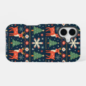 かわいいおばけクリスマスセーター柄 iPhone 16ケース (裏面横)