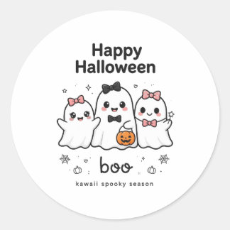 かわいいおばけステッカー かわいいハロウィンのプレゼント ラウンドシール