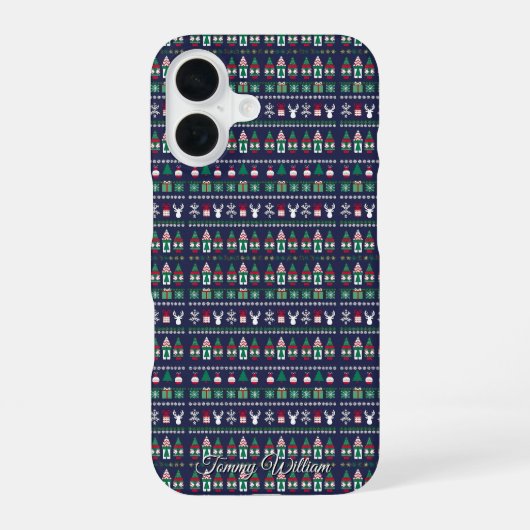 かわいいおばけセーター クリスマス柄 iPhone 16ケース (裏面)