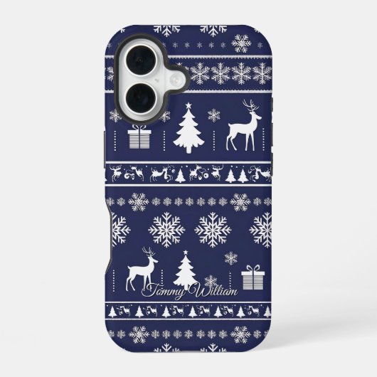 かわいいおばけセーター クリスマス柄 iPhone 16ケース (裏面)
