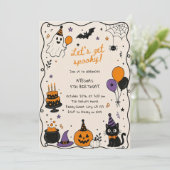 かわいいおばけネコのかぼちゃのハロウィンお誕生日おめでとう 招待状 (スタンド正面)