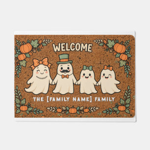 かわいいおばけファミリーのハロウィンマット かぼちゃ ドアマット