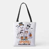 かわいいおばけファミリーのハロウィン楽しみ トートバッグ (裏面)