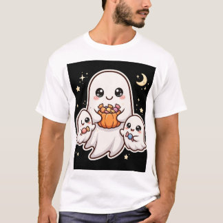 かわいいおばけファミリーのハロウィンTシャツ Tシャツ