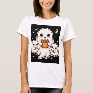 かわいいおばけファミリーのハロウィンTシャツ Tシャツ