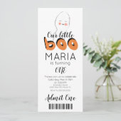 かわいいおばけブー  チケットスタイルのパーティー招待状 招待状 (スタンド正面)