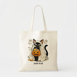 かわいいおばけ猫のハロウィントリックオアトリート トートバッグ