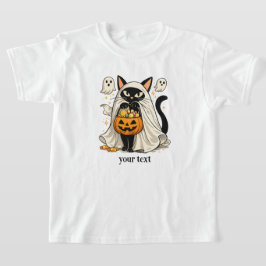 かわいいおばけ猫のハロウィントリックオアトリート Tシャツ