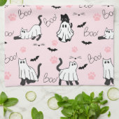 かわいいおばけ猫のハロウィン キッチンタオル (折り畳み)