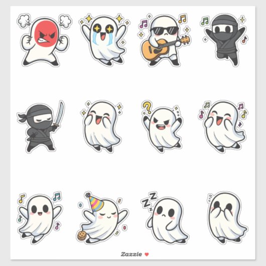 かわいいおばけ絵文字ステッカーセット シール (シート)