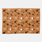 かわいいおばけ ネコ コウモリ ハロウィン キッチンタオル (横)
