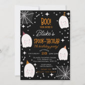 かわいいおばけ　ハロウィンの子供の誕生日パーティー シーズンカード (正面)