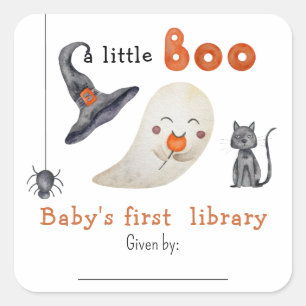 かわいいおばけ - 赤ちゃんの最初の図書カード スクエアシール