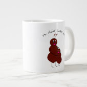 かわいいおばさんと姪の蟻のキャラクター  ジャンボコーヒーマグカップ (正面右)