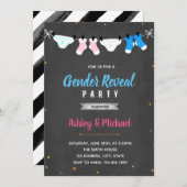 かわいいおむつの性はシャワーの招待を明らかにします 招待状 (正面/裏面)