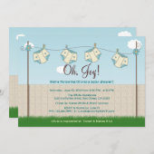 かわいいおむつのClotheslineの男女兼用なベビーシャワー 招待状 (正面/裏面)