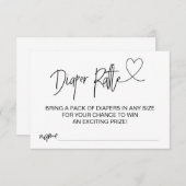 かわいいおむつラッフルベビーシャワーゲームカード エンクロージャーカード (正面/裏面)