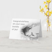 かわいいおめでとうございます新生児汎用ベビーカード カード (黄色い花)