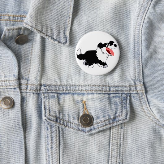 かわいいおめでとう縁どコリーボタンバッジ 缶バッジ (インサイチュ)