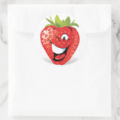 かわいいおもしろいいちご漫画デザイン ラウンドシール (バッグ)
