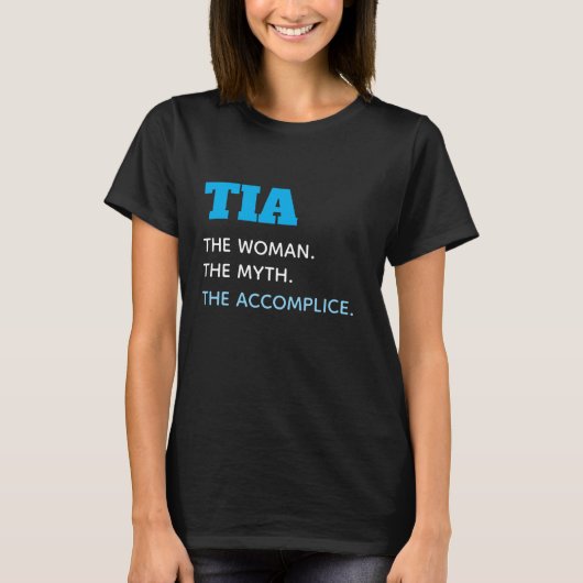 かわいいおもしろいおばちゃんTia Tシャツ (正面)