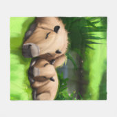 かわいいおもしろいおむつキャピバーズバイザポンドズ フリースブランケット (正面(横))