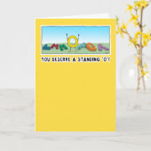 かわいいおもしろいおめでとう カード (黄色い花)