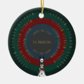 かわいいおもしろいおもしろい冬の動物イラスト セラミックオーナメント (正面)