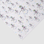 かわいいおもしろいおよびカラフルな雪だるまおよび雪片 薄葉紙 (詳細)