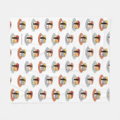 かわいいおもしろいかわいいズシキャッツフリースブランケット フリースブランケット (正面(横))