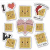 かわいいおもしろいかわいいズスクエアワッフルシールセット シール (正面)