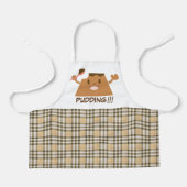 かわいいおもしろいかわいいチョコレートプリン!!!! エプロン (正面)
