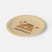 かわいいおもしろいかわいいチョコレートプリン!!!! ペーパープレート (アングル)