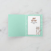 かわいいおもしろいかわいいネコ漫画バジェット誕生日 カード (内部)