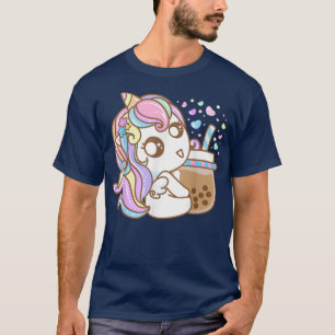かわいいおもしろいかわいいユニコーンボバティーバブルティーアニメーション Tシャツ