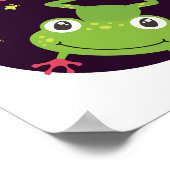 かわいいおもしろいかわいい幸せカエル ポスター (角)