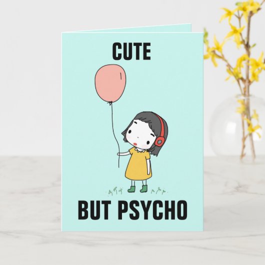 かわいいおもしろいがサイコのための誕生日カード カード (黄色い花)