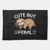 かわいいおもしろいが熱烈な動物愛好家男のための怠け者 キッチンタオル (横)