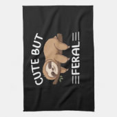 かわいいおもしろいが熱烈な動物愛好家男のための怠け者 キッチンタオル (縦)