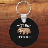 かわいいおもしろいが熱烈な動物愛好家男のための怠け者 キーホルダー (正面)